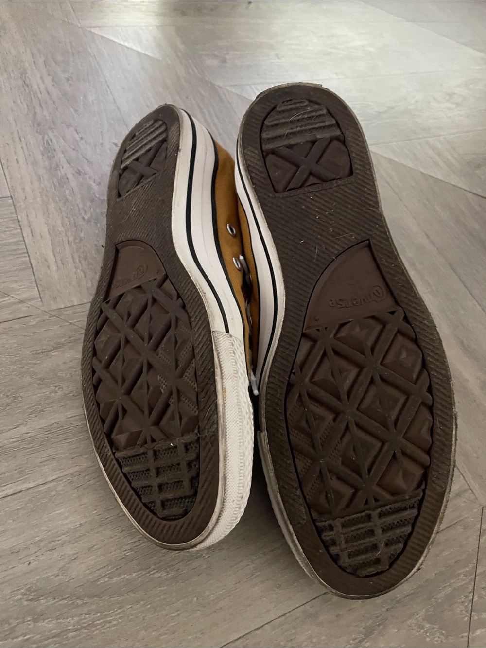 Converse High Top Sneakers in Camel with White Accents - Picture 6 of 6